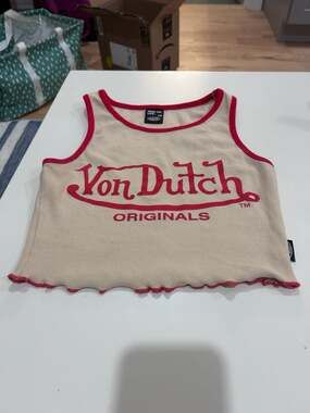 Von Dutch Cropped Tank XS- Authentic  NWOT